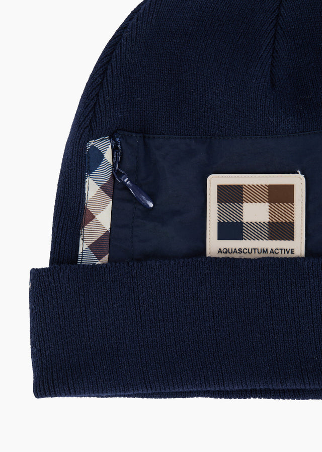 Aquascutum Beanies Nylon pocket beanie - navy