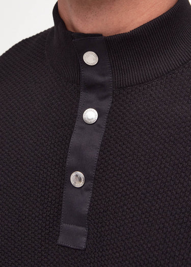 Barbour International Truien Murrey quarter placket knit - black