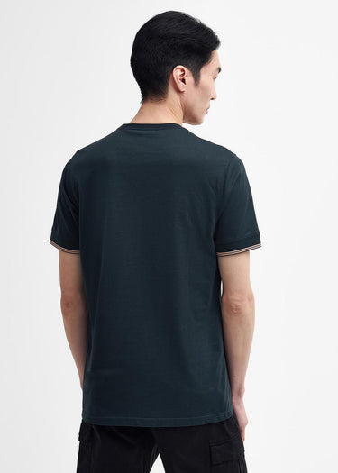 Barbour International T-shirts Philip tipped cuff tee - forest river