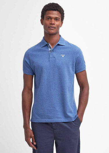 Barbour Polo's Tartan pique polo - chambray marl