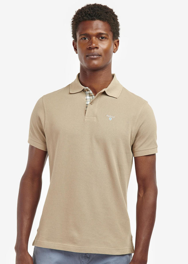 Barbour Polos Tartan pique polo - washed stone