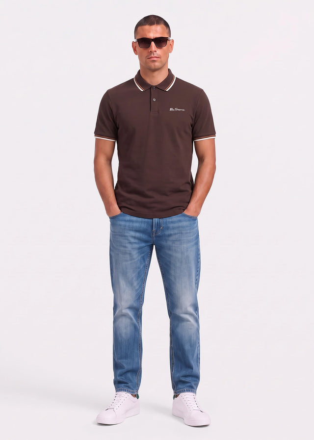 Ben Sherman Polos Signature pique polo - chestnut