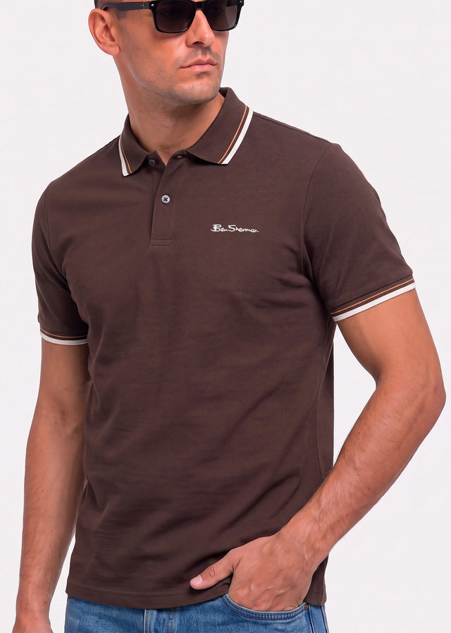 Ben Sherman Polos Signature pique polo - chestnut