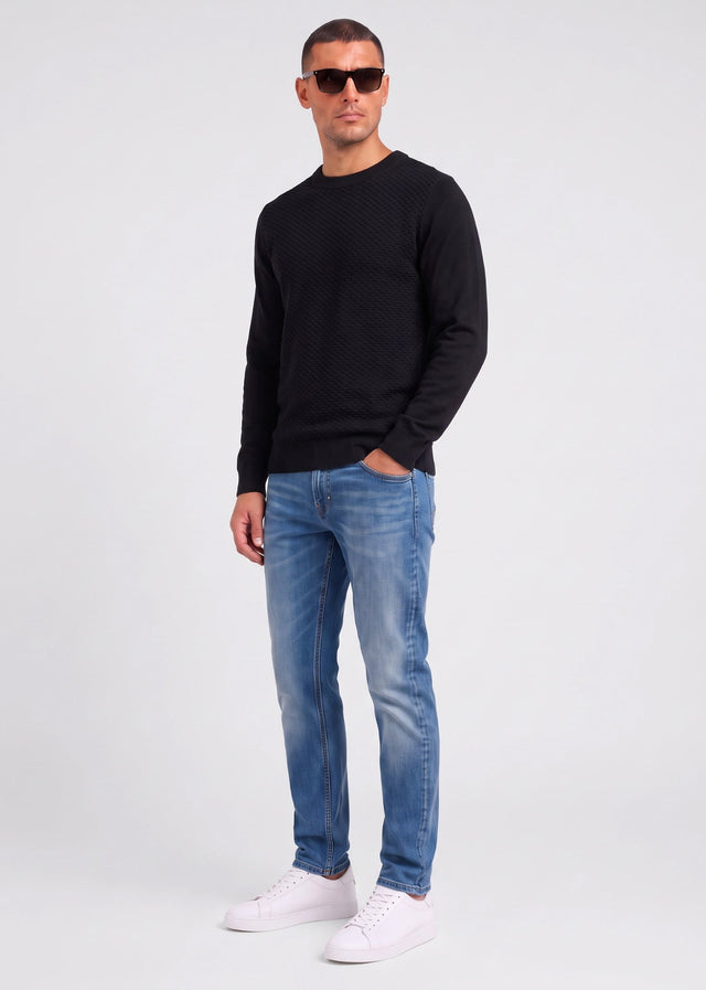 Ben Sherman Sweaters Texture front crew - black