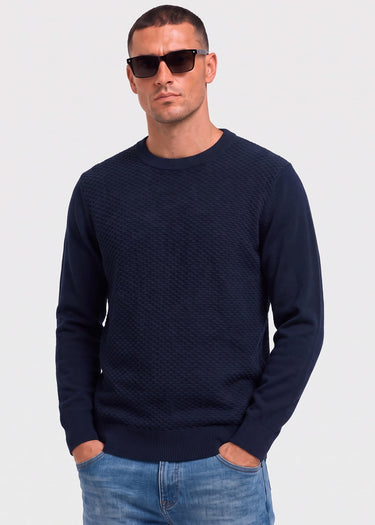 Ben Sherman Truien Texture front crew - dark navy
