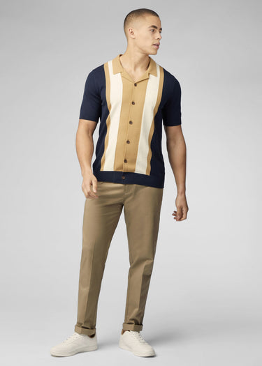 Ben Sherman Polo's Resort button through polo - dark navy