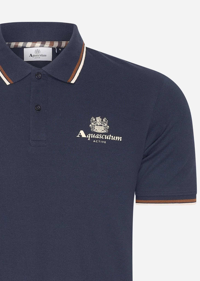 Aquascutum Polos Active piquet stripes polo - navy