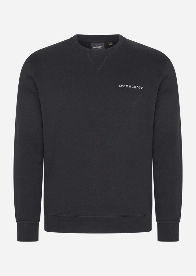 Lyle & Scott Sweaters Loopback embroidered crew neck sweatshirt - jet black white
