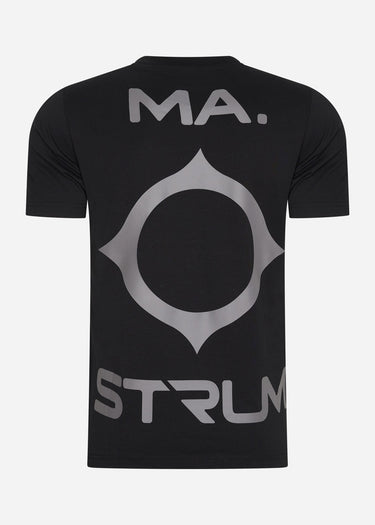MA.Strum T-shirts Oversized back logo print tee - black