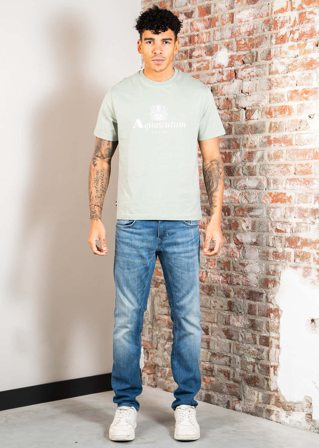 Aquascutum T-shirts Big logo t-shirt - salvia