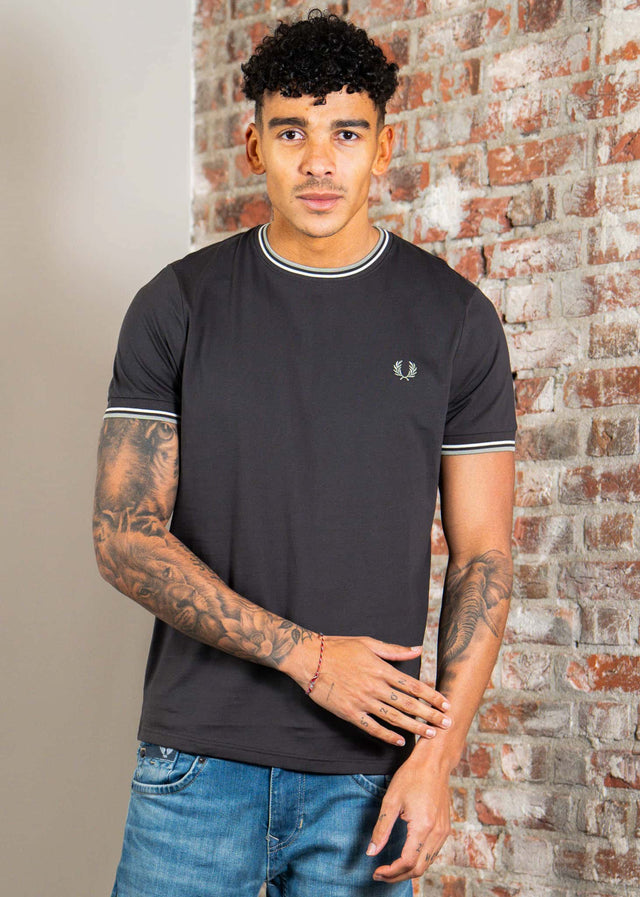 Fred Perry T-shirts Twin tipped t-shirt - anchor grey ecru seagrass