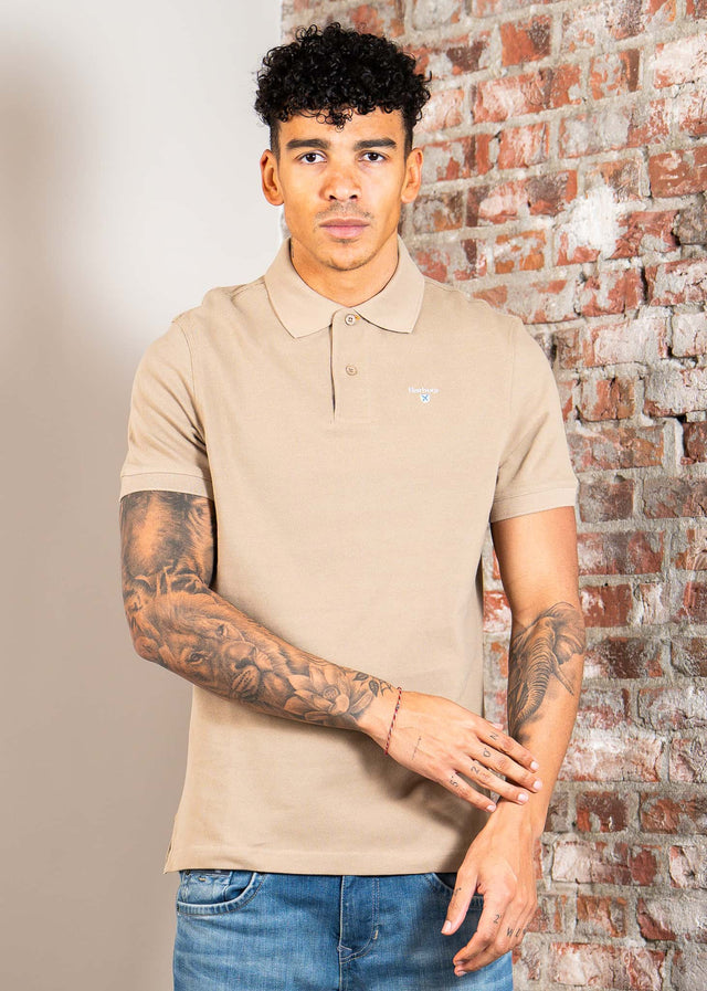 Barbour Polos Barbour tartan pique polo shirt - washed stone dress