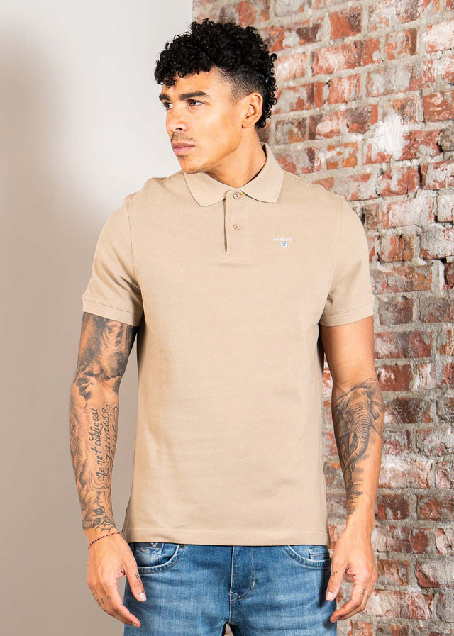 Barbour Polos Barbour tartan pique polo shirt - washed stone dress