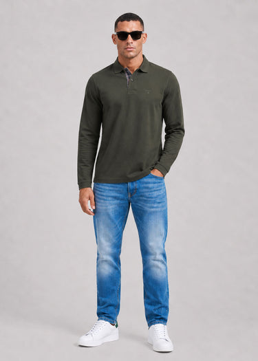 Barbour Polos Barbour essential ls tartan pique polo shirt - forest