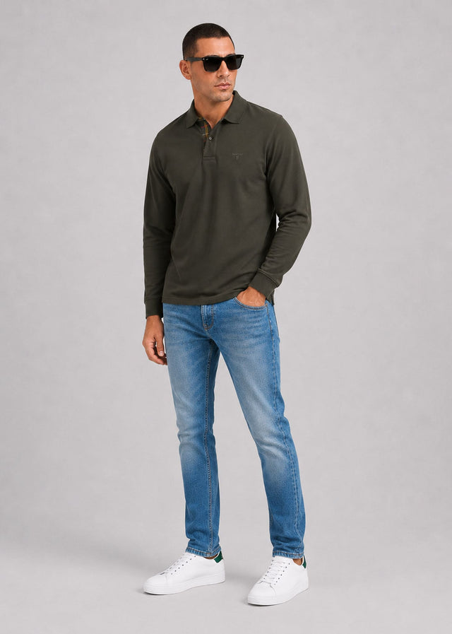 Barbour Polos Barbour essential ls tartan pique polo shirt - forest