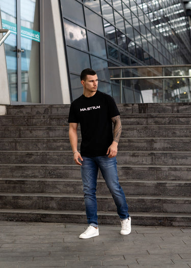 MA.Strum T-shirts MA.Strum chest print tee - jet black