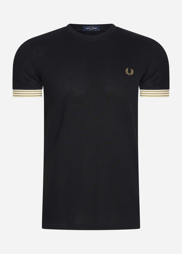 Fred Perry T-shirts Striped cuff t-shirt - black