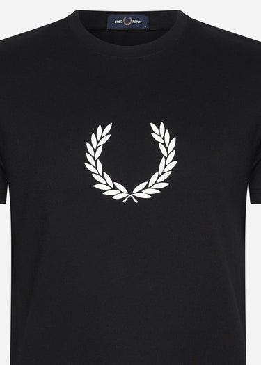 Fred Perry T-shirts Flocked laurel wreath graphic tee - black