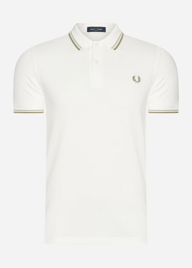 Fred Perry Polo's Twin tipped Fred Perry shirt - snow white oatmeal white stone