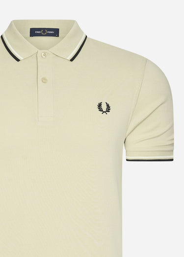 Fred Perry Polo's Twin tipped fred perry shirt - oatmeal ecru blk