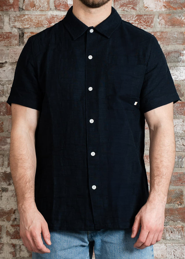 Farah Shirts Fleet check ss bd - true navy
