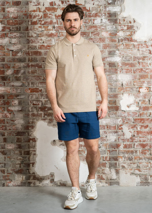 Farah Polos Blanes ss polo - haxelnut marl