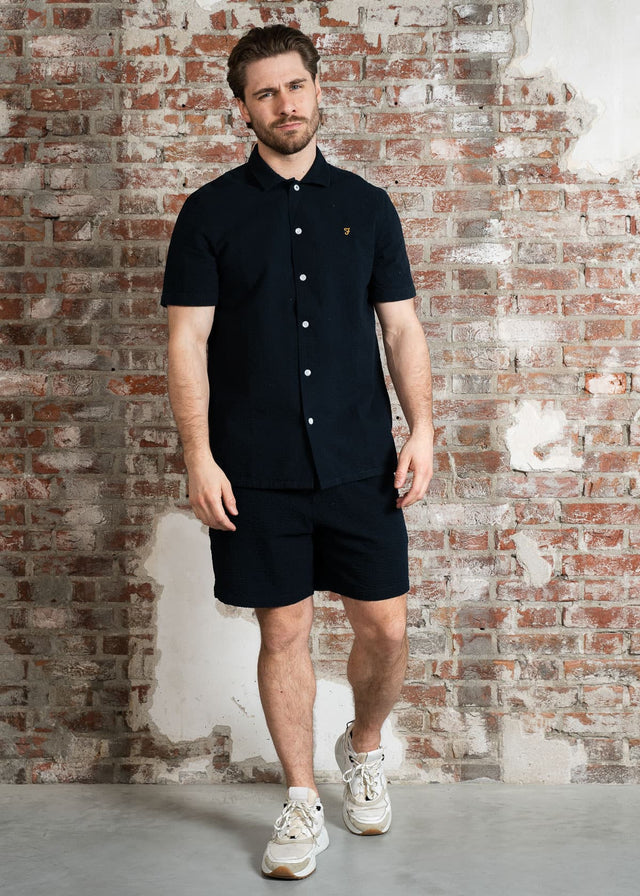 Farah Shorts Redwald seersucker short - true navy