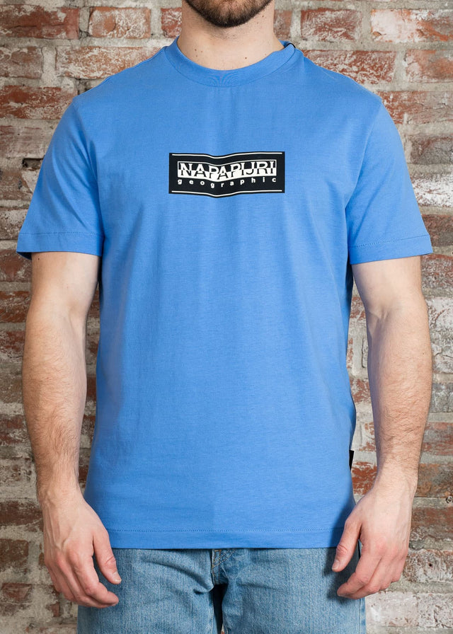 Napapijri T-shirts S box logo - ultramarine