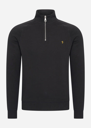 Farah Truien Sweatshirt jim 1/4 zip - black