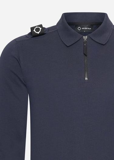 MA.Strum Polo's Ls jersey zip polo - ink navy