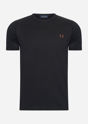 Fred Perry T-shirts Ringer t-shirt - black whisky brown