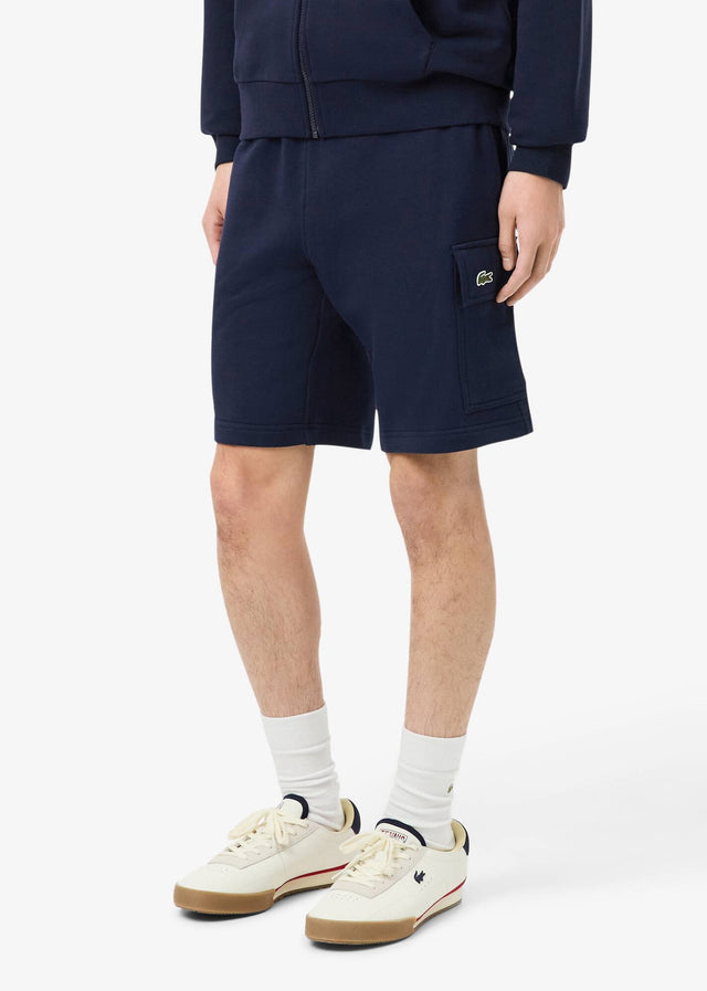 Lacoste Shorts Regular fit fleece shorts - navy blue