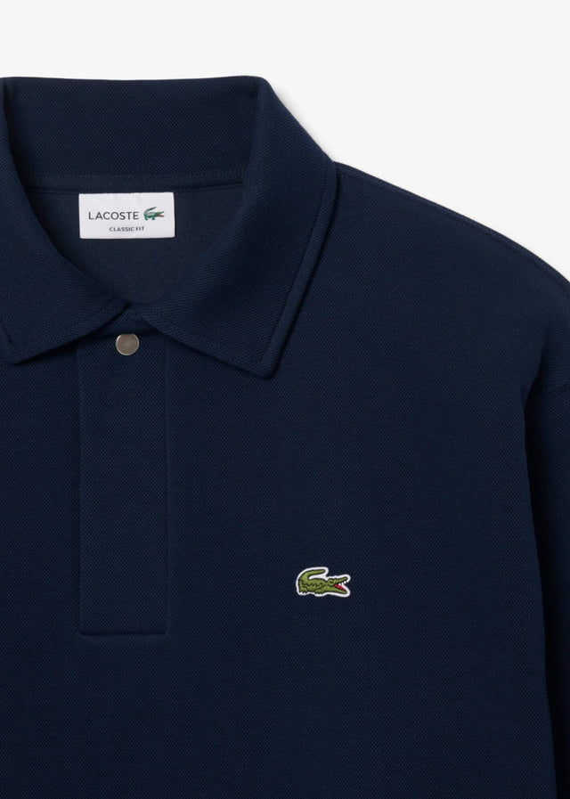 Lacoste Sweaters Polo collar double face pique sweatshirt - navy blue