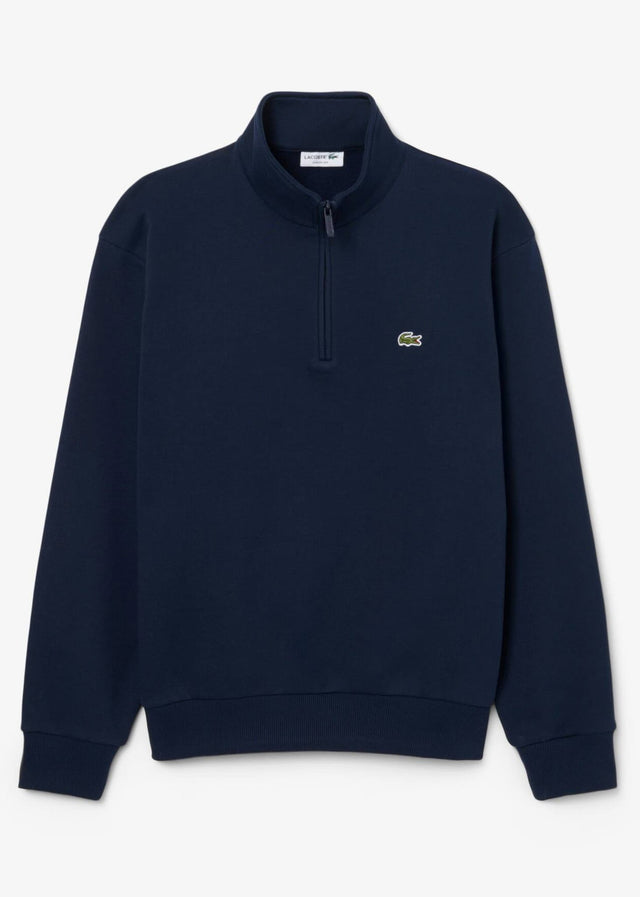 Lacoste Sweaters Quarter zip fleece sweatshirt - navy blue