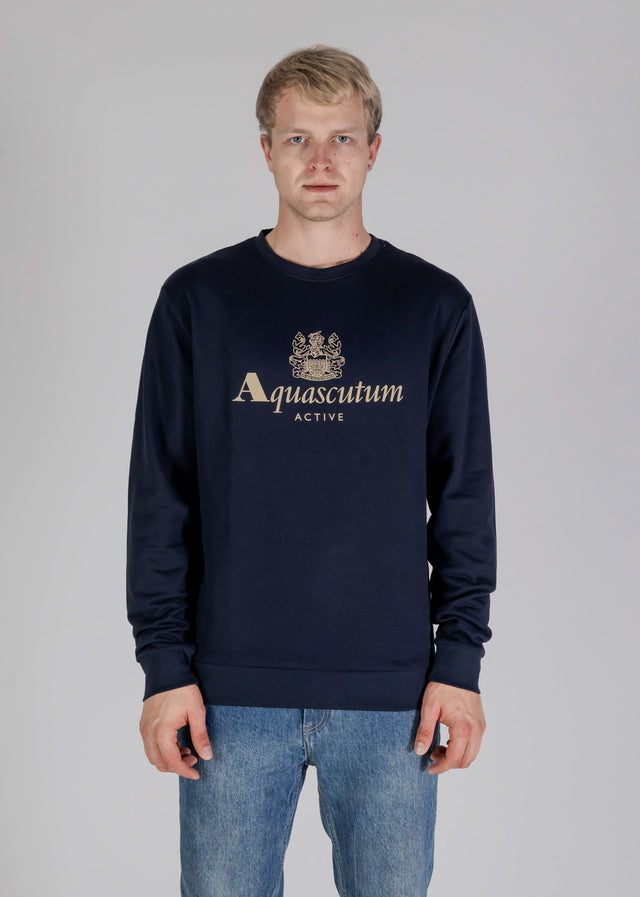 Aquascutum Sweaters Active big logo sweatshirt - navy