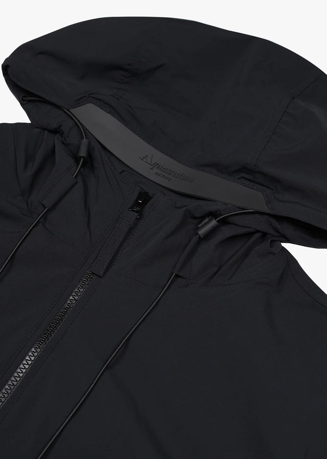 Aquascutum Jackets Hooded stretch windbreaker jacket - black