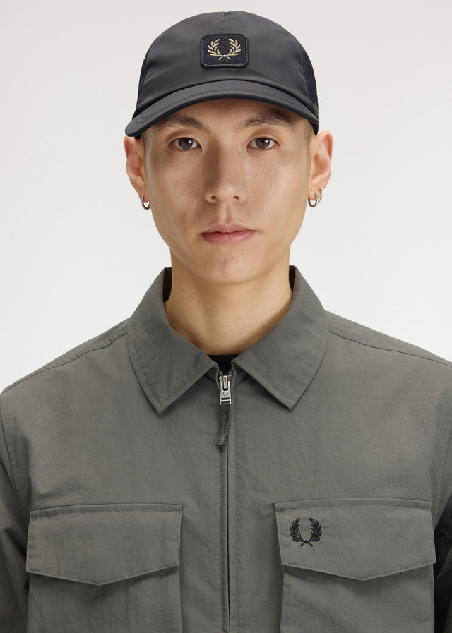 Fred Perry Caps Crinkle nylon cap - black