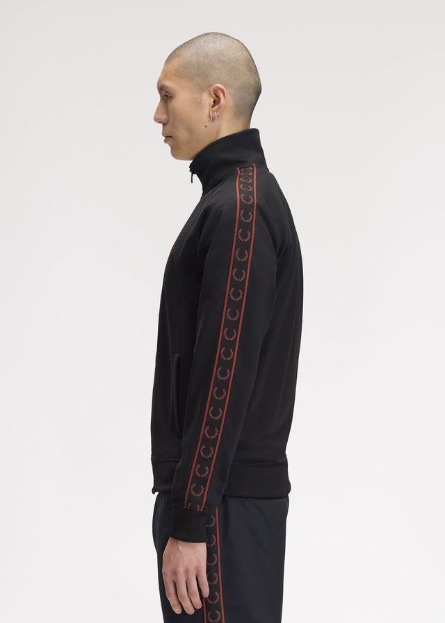 Fred Perry Cardigans Contrast tape track jacket - black