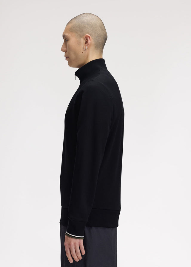 Fred Perry Sweaters Half zip sweatshirt - black ecru laurel wreath green