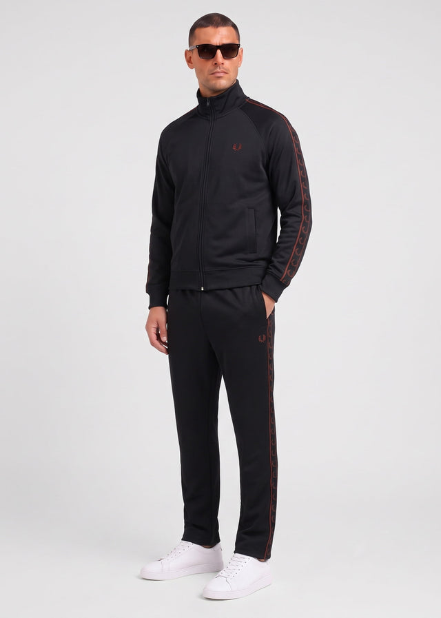Fred Perry Cardigans Contrast tape track jacket - black