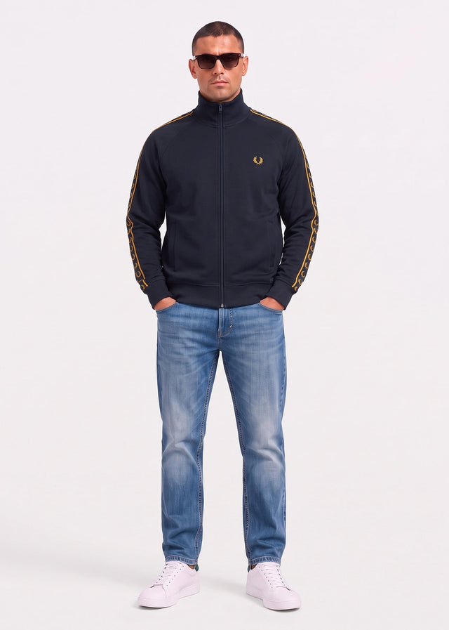 Fred Perry Cardigans Contrast tape track jacket - navy