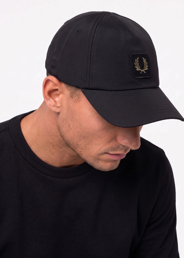 Fred Perry Caps Crinkle nylon cap - black