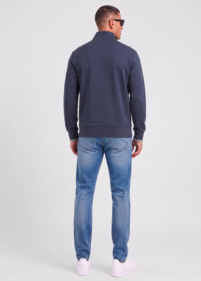 Fred Perry Sweaters Half zip sweatshirt - dark airforce ecru seagrass