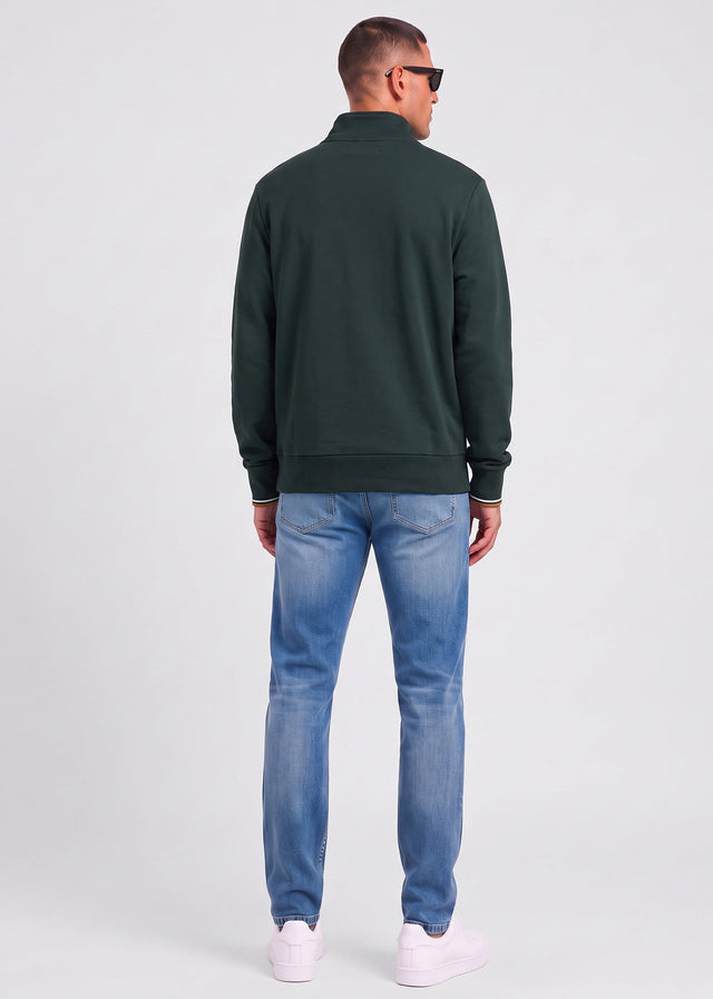 Fred Perry Sweaters Half zip sweatshirt - night green dusky blue dark caramel