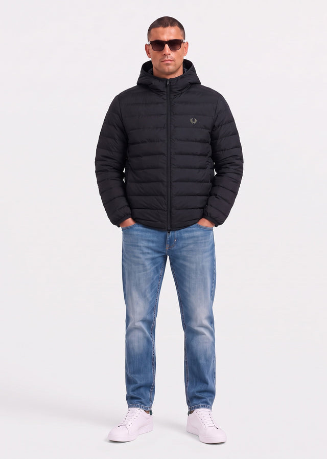 Fred Perry Jackets Hooded insulated jacket - black