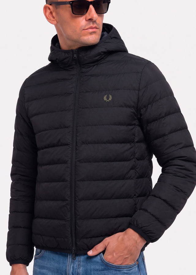 Fred Perry Jackets Hooded insulated jacket - black
