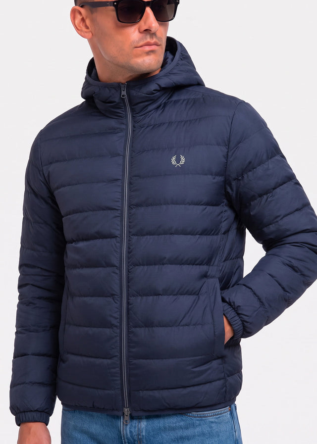 Fred Perry Jackets Hooded insulated jacket - dark airforce