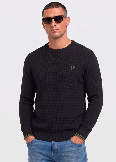 Fred Perry Sweaters Waffle stitch jumper - black (Copy)