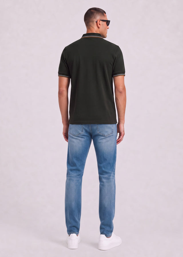 Fred Perry Polos Twin tipped polo - night green dusky blue dark caramel
