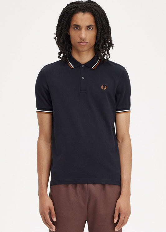 Fred Perry Polo's  Twin tipped fred perry shirt - navy ecru ntflak 